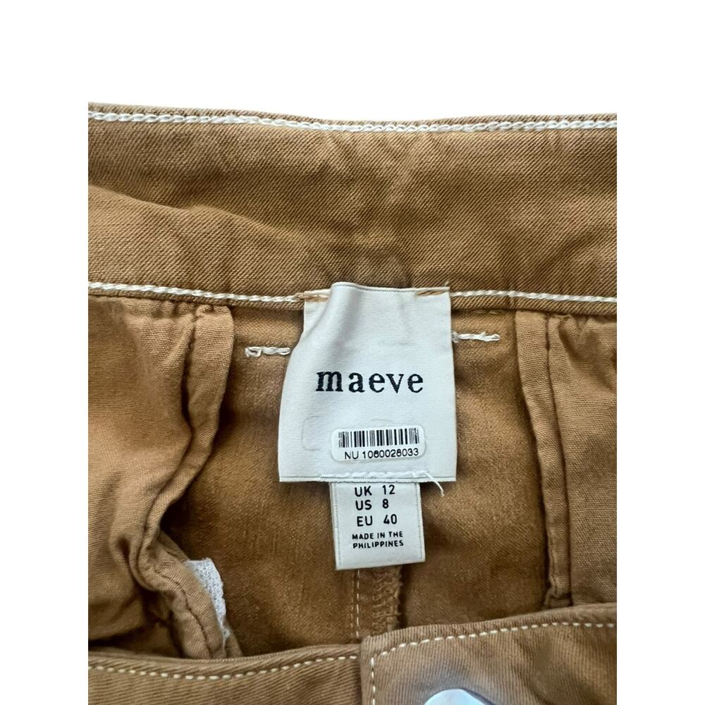 Anthropologie Maeve Women’s Contrast Stitch High Rise Wide Leg Pants Size 8 - Picture 4 of 12